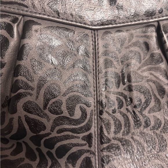 Hand painted one of a long grey and black clutch purse.